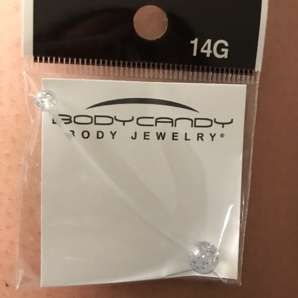 clear/glitter pregnancy belly ring